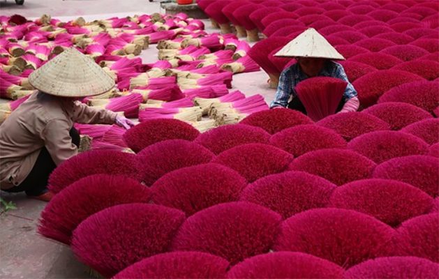 Phơi khô nhang sạch, hương sạch trong điều kiện tự nhiên